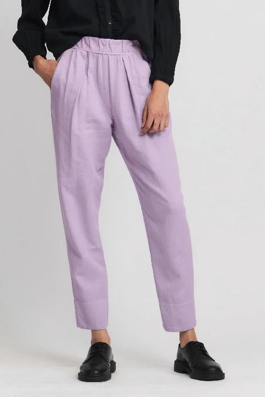 Linen Easy Pant In Lavender