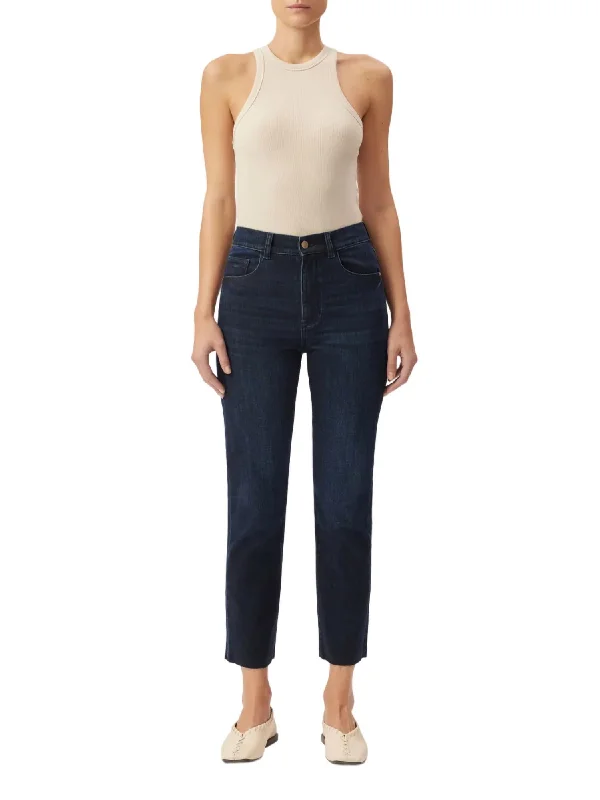 Patti Straight High Rise Vintage Jeans In Mediterranean Sea