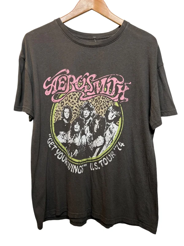 Aerosmith Grey Women's T Shirt (Size M)