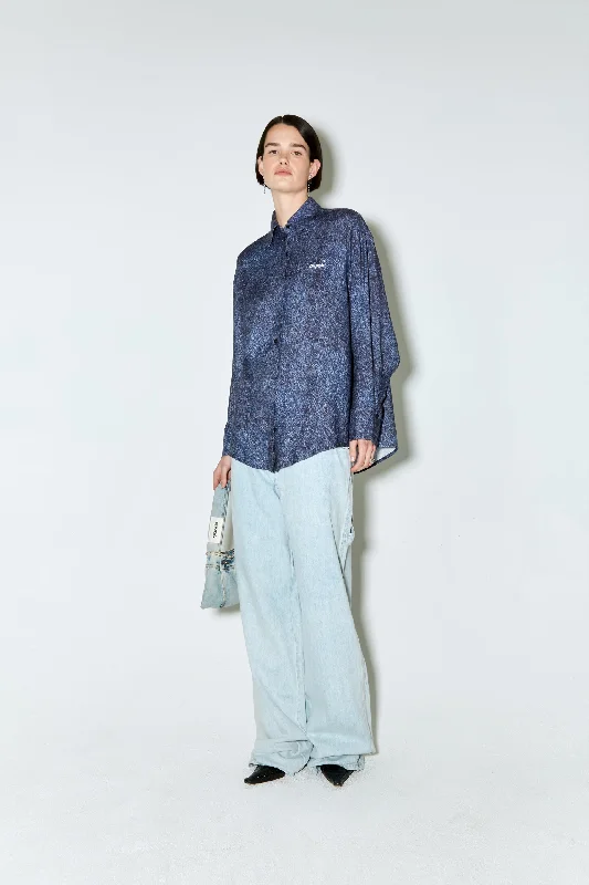 CAREL shirt blue denim print