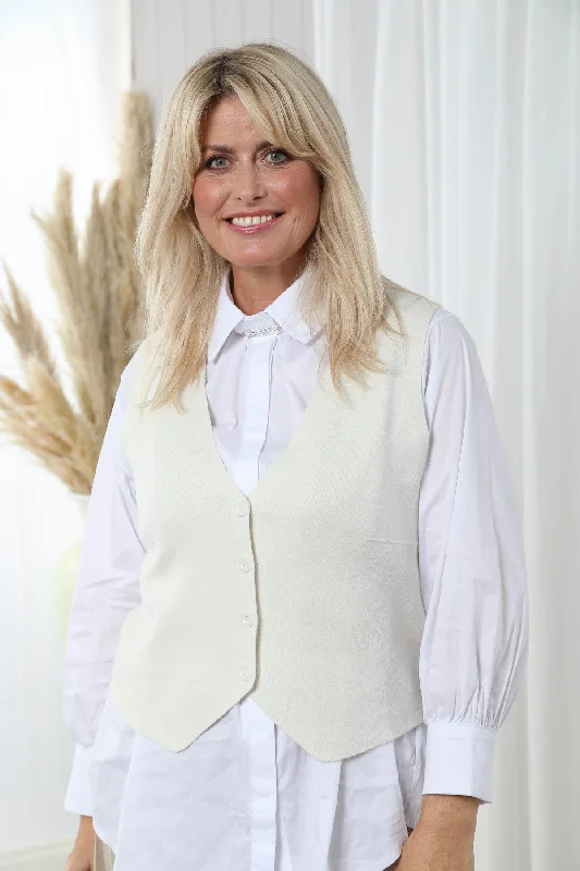 Kyra Knit Waistcoat Cream