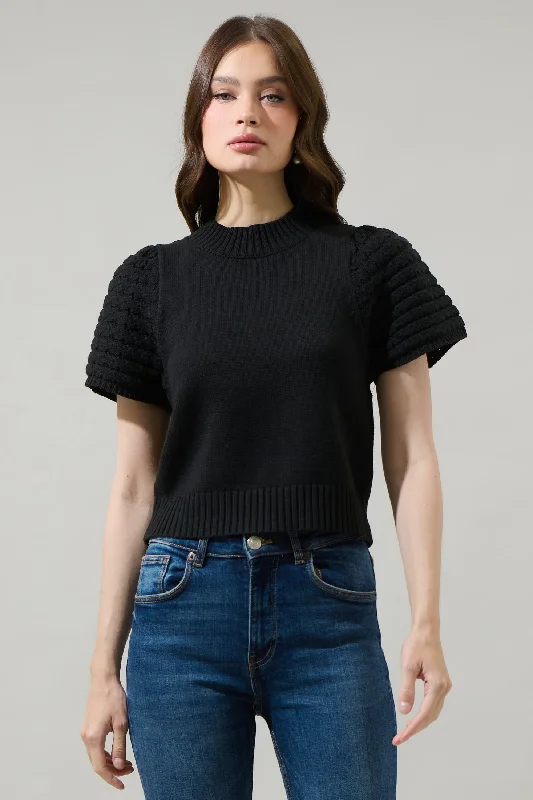 Pearla Crochet Sleeve Sweater