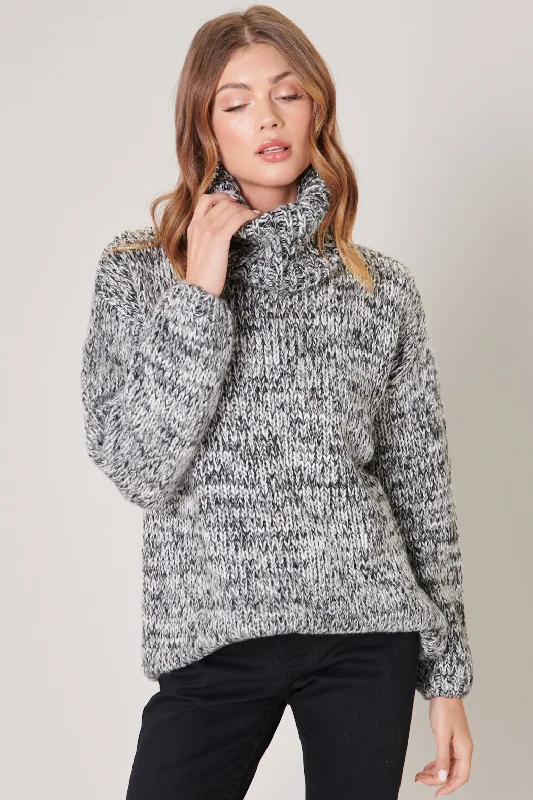 Salt and Pepper Turtleneck Sweater