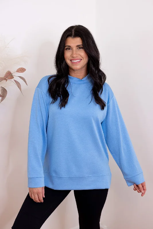 Scuba Knit Perfection Blue Top