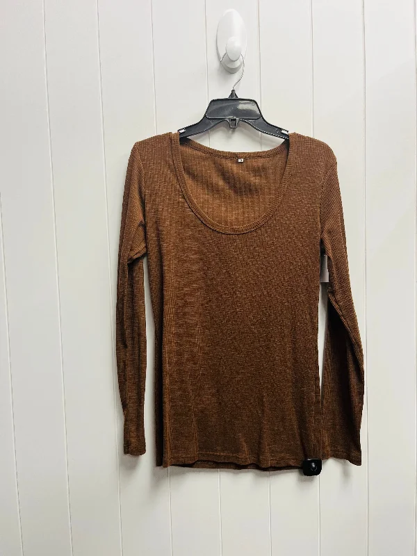 Top Long Sleeve Basic By Amazon Essentials In Brown, Size: Xl