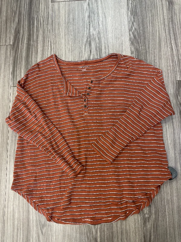 Top Long Sleeve By American Eagle In Orange, Size: Xl