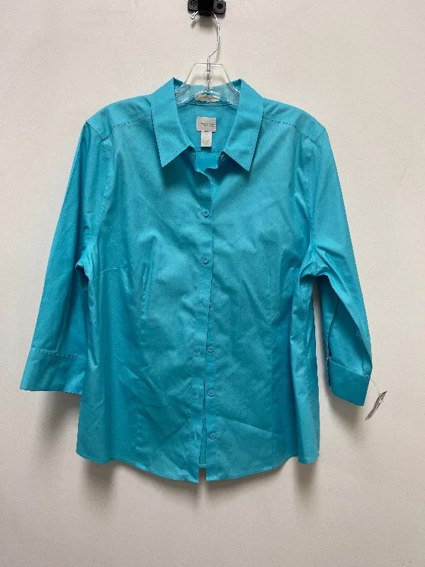 Top Long Sleeve By Chicos In Blue, Size: L