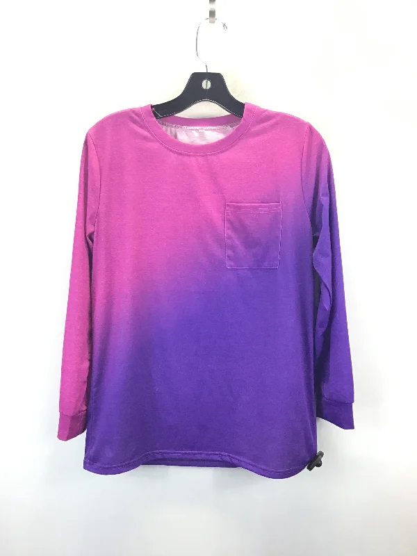 Top Long Sleeve By Clothes Mentor In Pink & Purple, Size: M