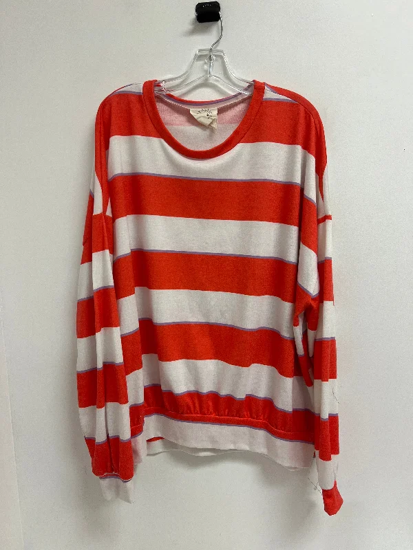 Top Long Sleeve By Fantastic Fawn In Striped Pattern, Size: L