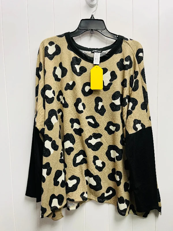 Top Long Sleeve By Heimish Usa In Black & Cream, Size: 2x