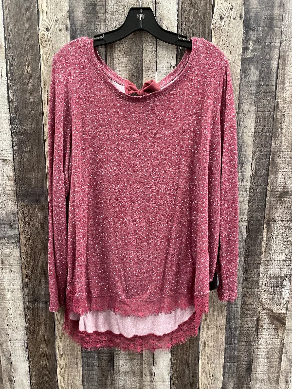 Top Long Sleeve By Lc Lauren Conrad In Polkadot Pattern, Size: Xl