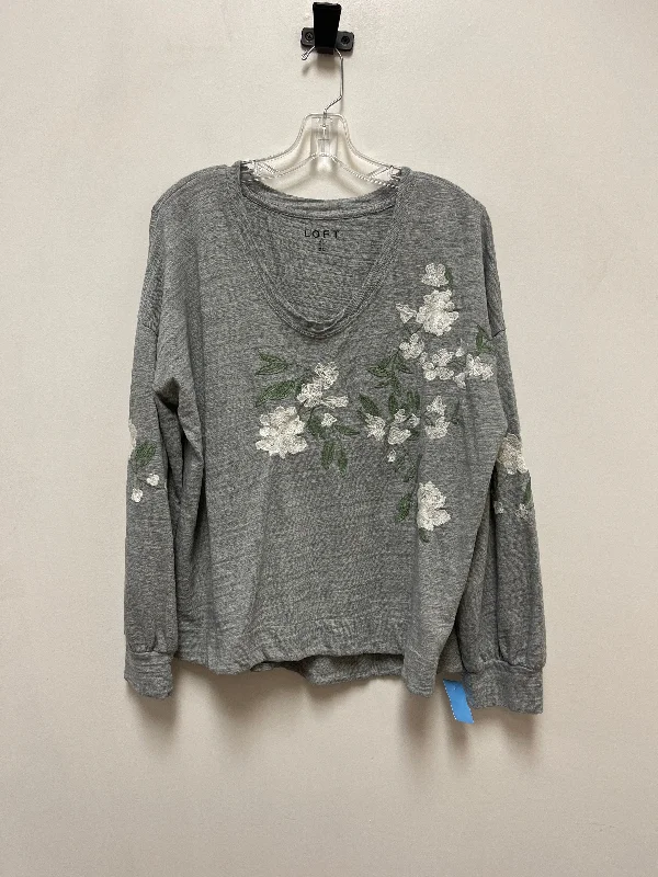 Top Long Sleeve By Loft In Grey, Size: Xl