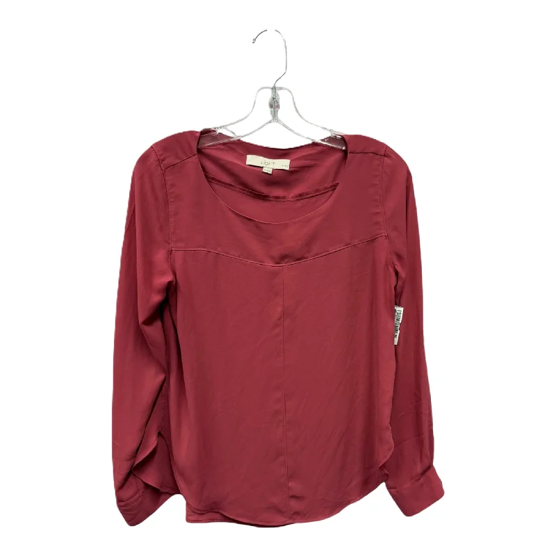 Top Long Sleeve By Loft In Red, Size: S