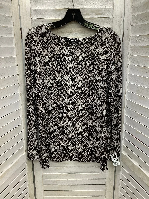 Top Long Sleeve By Mario Serrani In Animal Print, Size: S