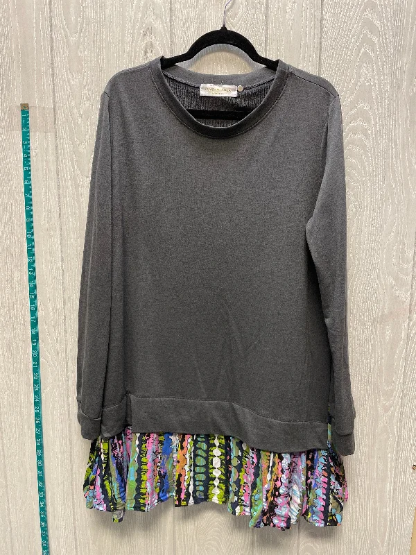 Tunic Long Sleeve By Love Kuza In Grey, Size: L